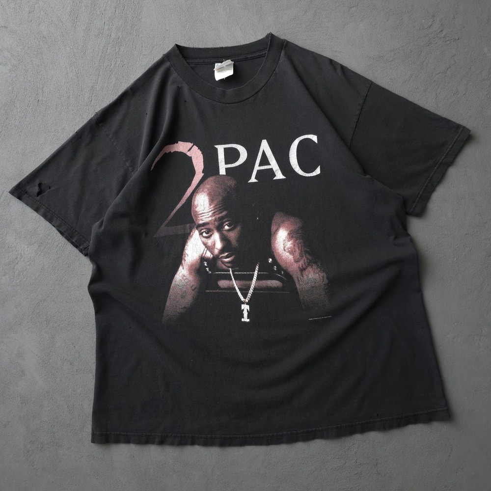 Vintage 90s Hanes Black 2Pac T-shirt XL Rap Tee Heaven Aint Hard 2 Find